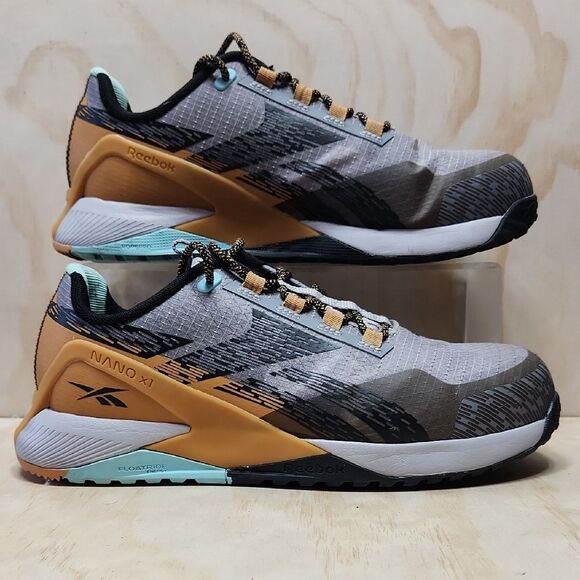 Reebok Nano Adventure X1 Gray Orange Athletic Work Shoes Men 9 Wide Composite - Picture 1 of 13